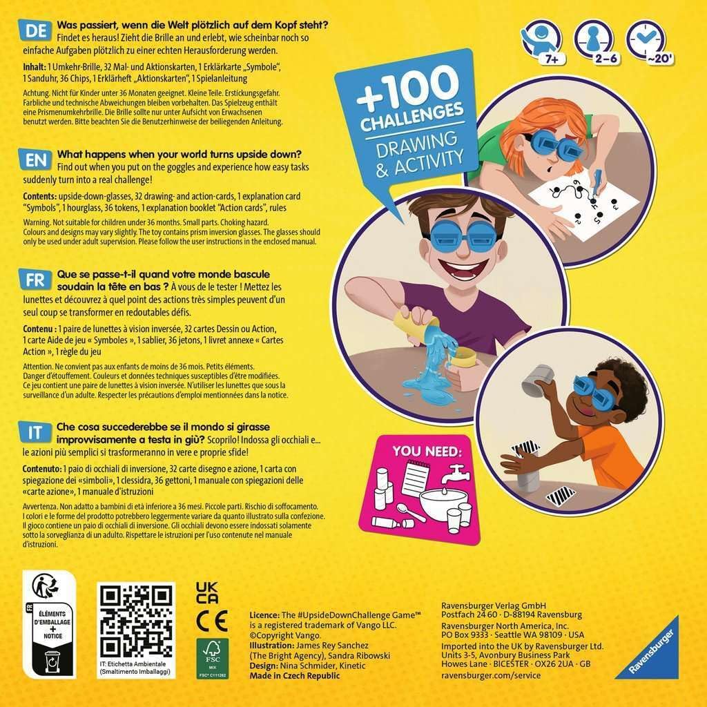 Ravensburger - The Upside Down Challenge, Gioco da Tavolo per Tutta la Famiglia, 2-6 Giocatori, Idea Regalo per Bambini 7+ Anni, Edizione in Italiano