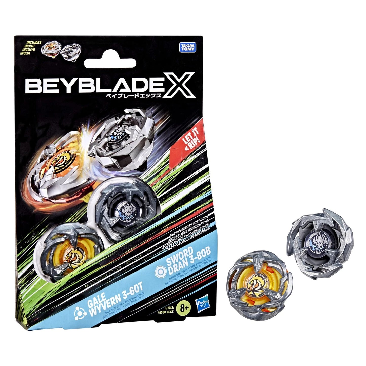 BEYBLADE-X - SET 2PZ - GALE WYVERN & SWORD DRAN
